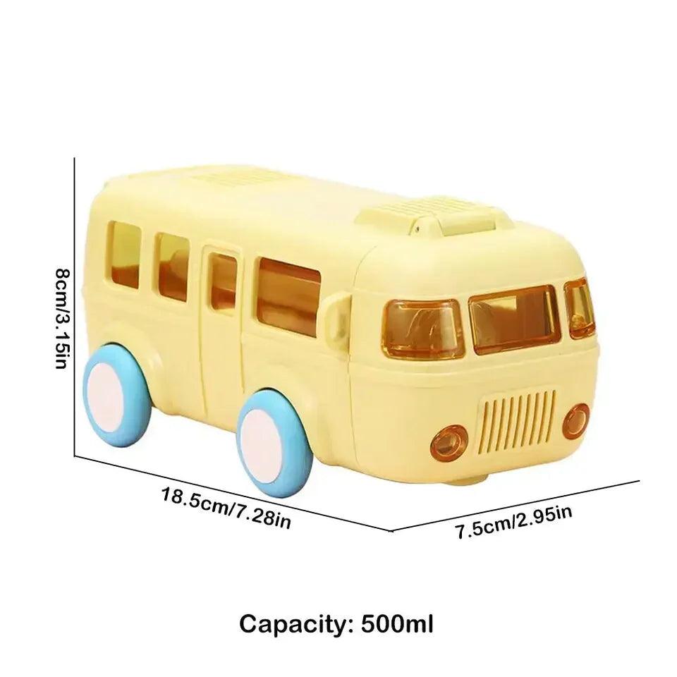 500ML Bus Shaped Water Bottle with Straw for Kids and Adults - Clarify.pk