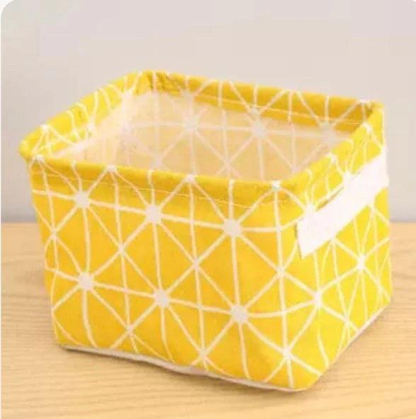 Mini Cotton Desktop Storage Basket - Stylish and Foldable Organizational Solution