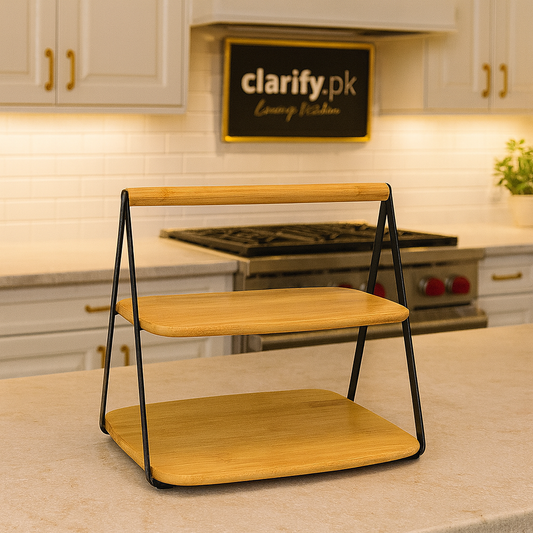 Premium 2-Tier Wooden Serving & Display Stand