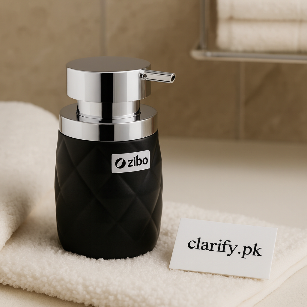 Black Diamond Soap Dispenser – Refillable Ceramic Pump Bottle