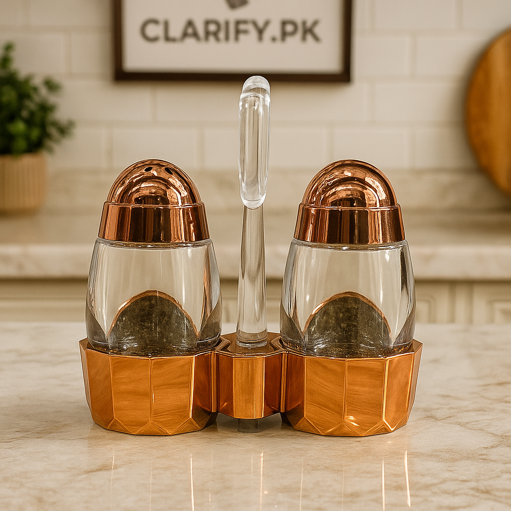 Luxury Rose Gold Cruet Set – Acrylic Salt & Pepper Containers (2 Pcs)