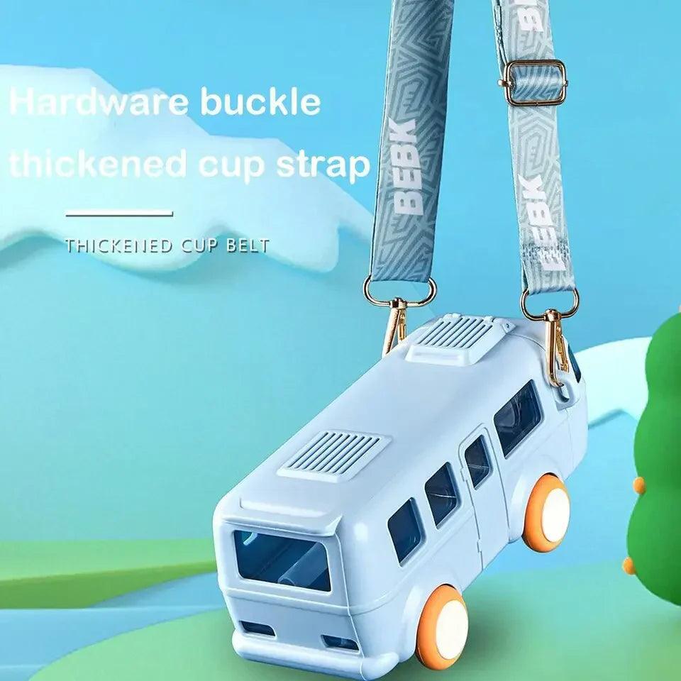 500ML Bus Shaped Water Bottle with Straw for Kids and Adults - Clarify.pk