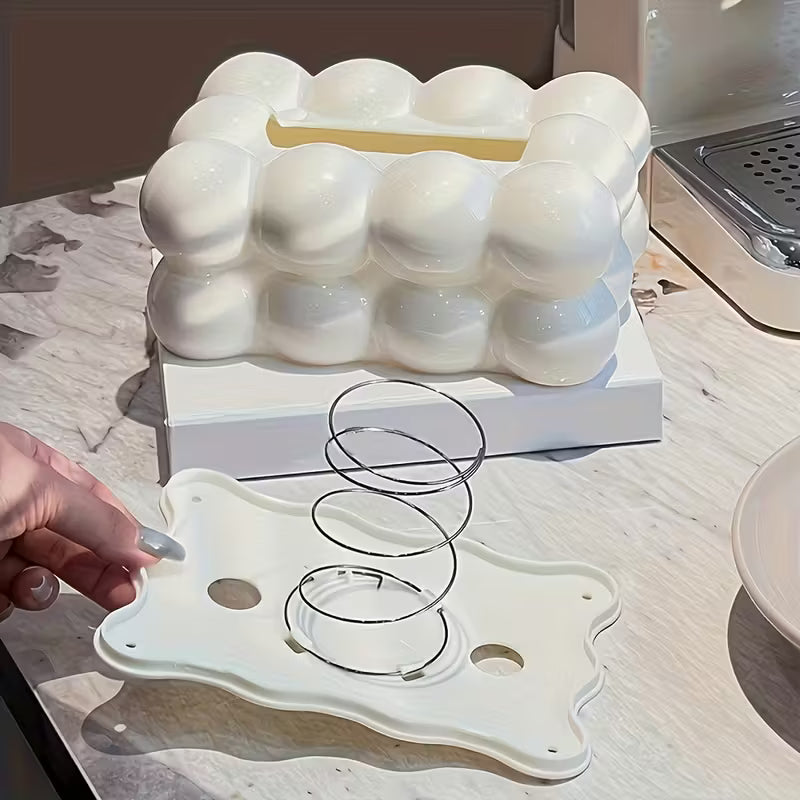 1pc Charming Cloud-Shaped Tissue Box Cover - Durable PP Material, Ideal for Kitchen, Bedroom, and Living Room Decor