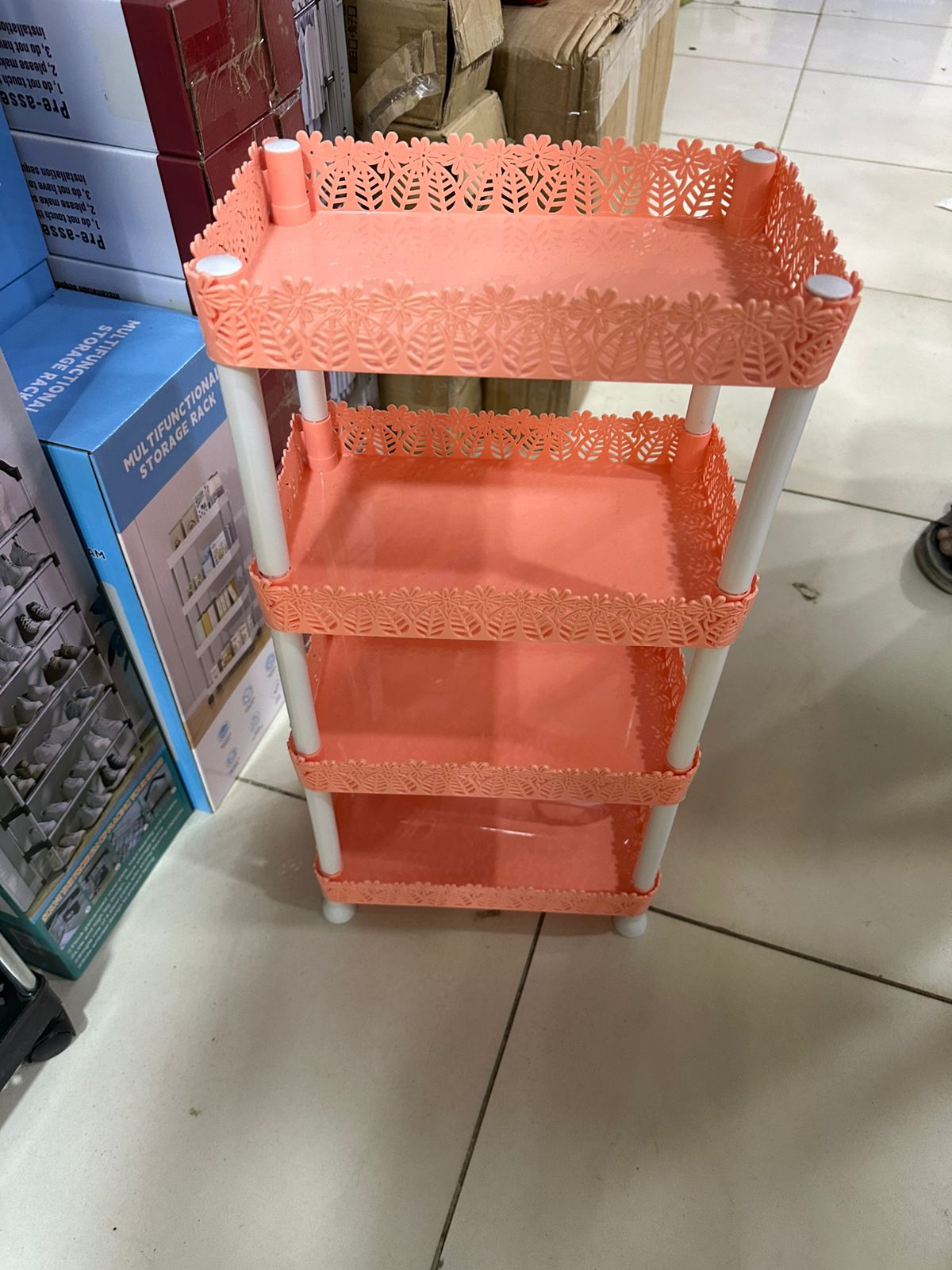 4 Layer Plastic Shelf – Multi-Purpose Storage Rack