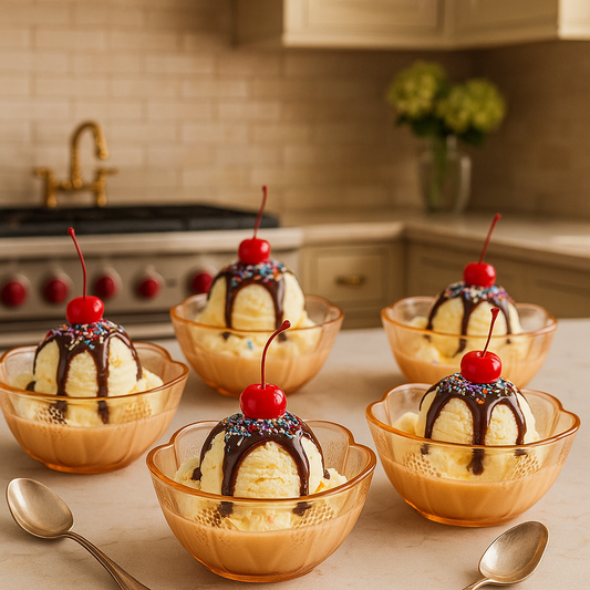 Ice Glass Bowl 6 Pcs Set – Elegant Dessert & Serving Bowls