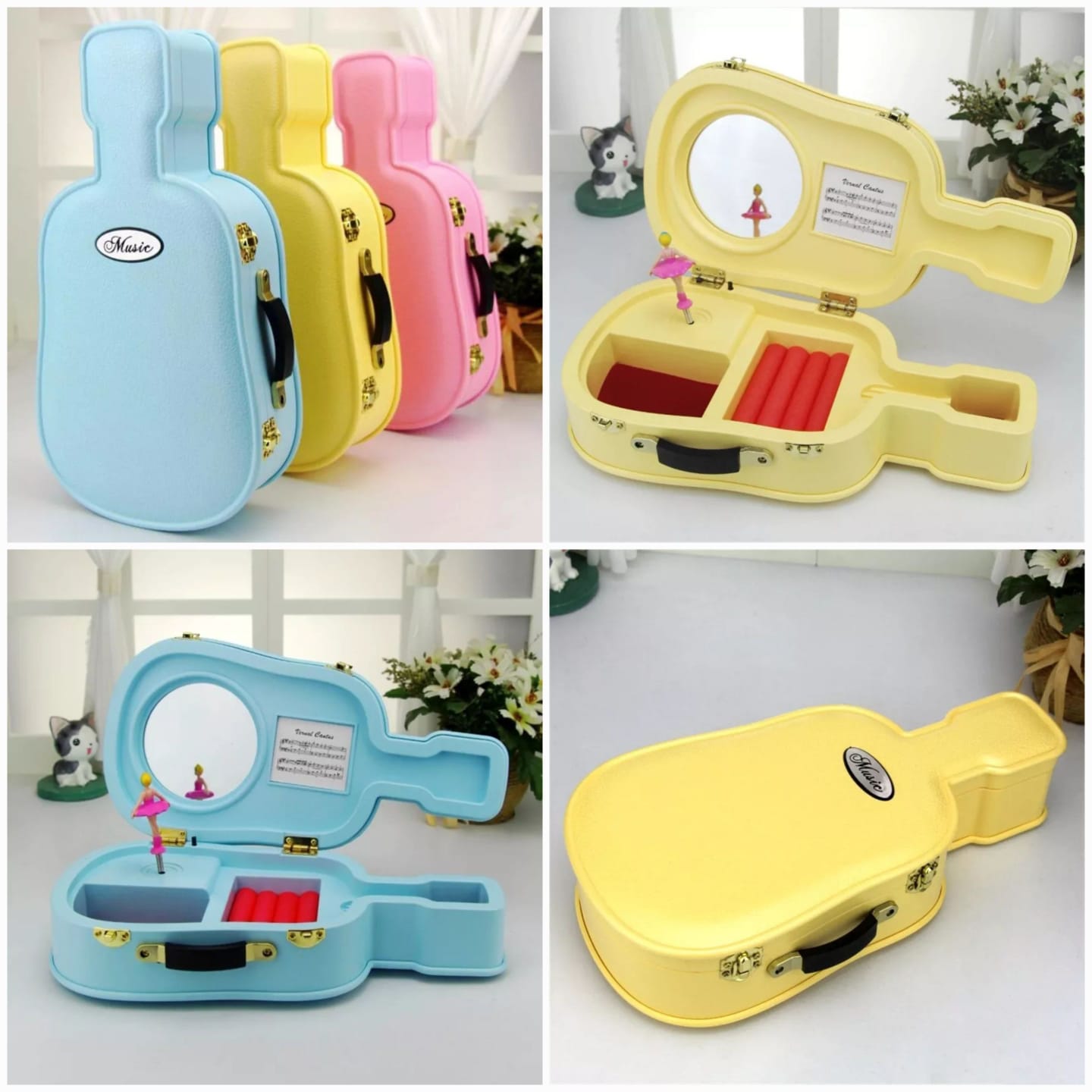 Mini Guitar & Violin Music Jewelry Box – Elegant Gift Case