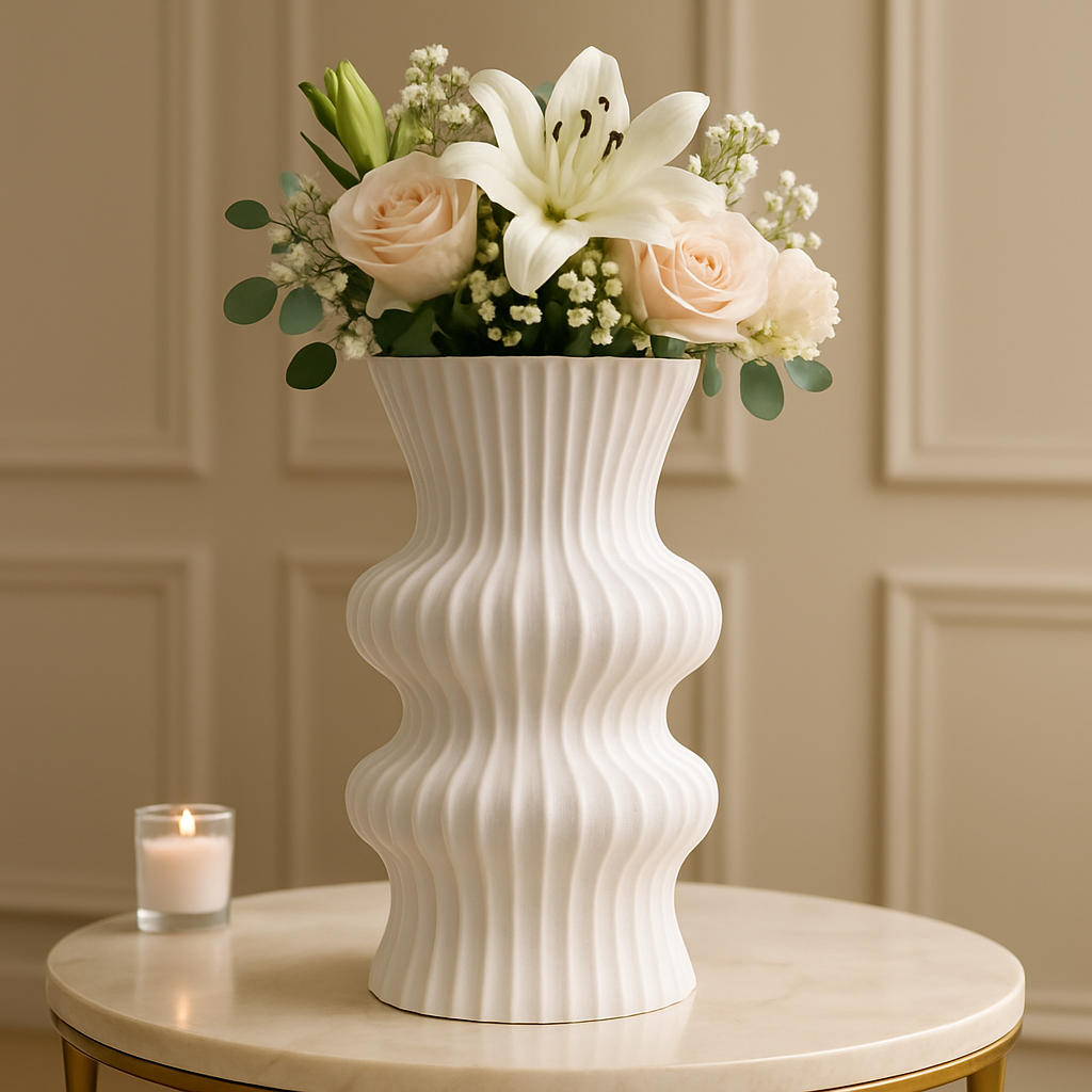 Luxury Sculptural Flower Vase – Modern Decorative Centerpiece