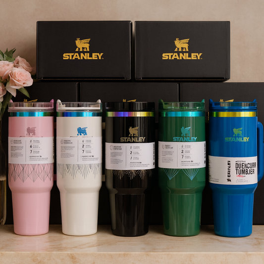 40oz Glossy Stainless Steel Tumbler – 1200ml Stanley Style Drinkware