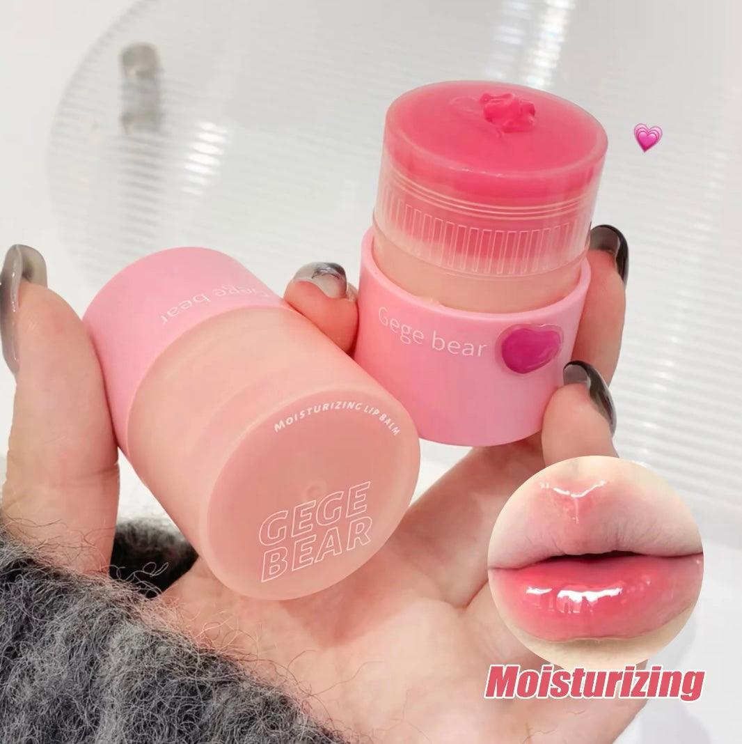 Korean Lip Plumping Balm - Tinted Jelly Moisturizing Lip Care with Mirror - Clarify.pk