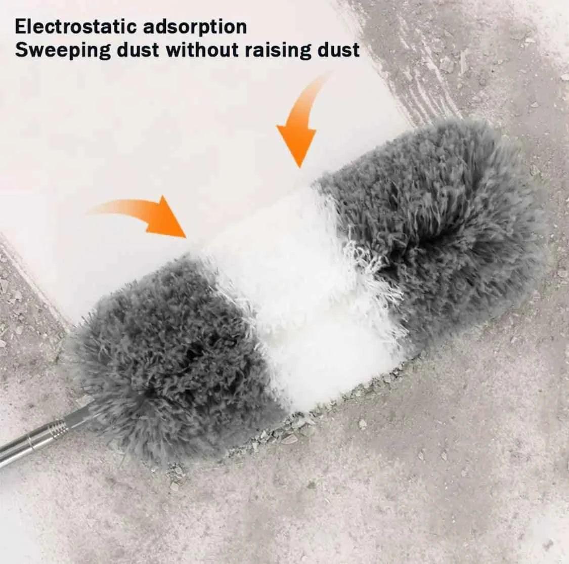 Extendable Feather Duster Brush with Extra Long Pole Bendable Head Long Handle Dusters for Cleaning Ceiling Fan High Ceiling And Furniture.