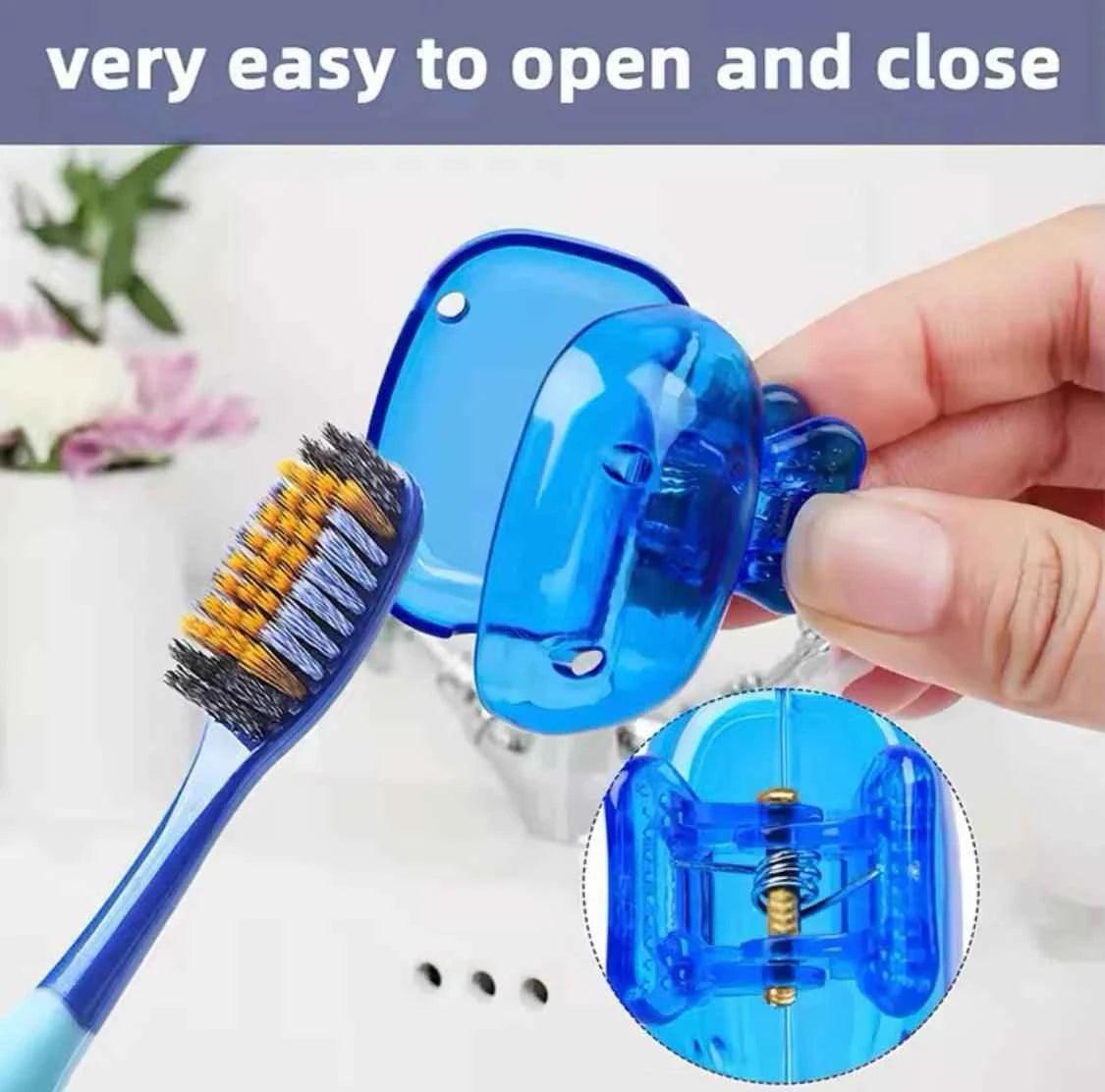 Portable Toothbrush Cover, Travel Toothbrush Protector, Compact Plastic Cap for Home and Travel Use.