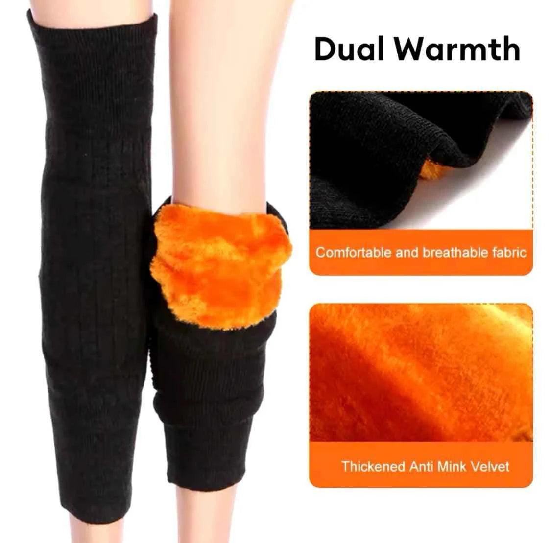 Soft Warm Wool Knee Pads, Cashmere Wool Knee Brace Pads, Elastic Knees Sleeves Support Sleeves. With out belt.