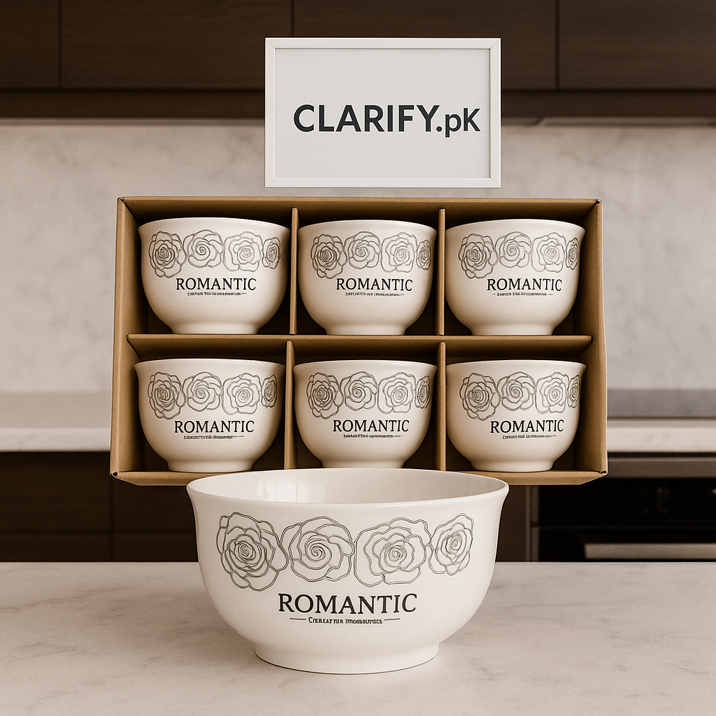Romantic 6 Pcs Premium Ceramic Bowl Set – White Floral