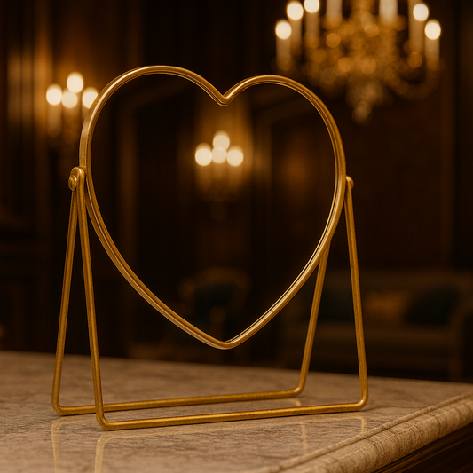 Metal Heart Mirror – Elegant Decorative Table Mirror