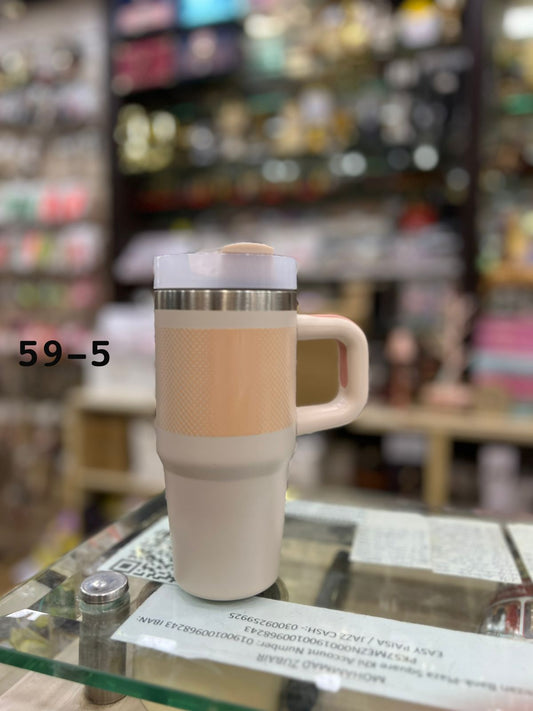Premium 14oz 420ml Mini Tumbler – Cream Peach Texture Design