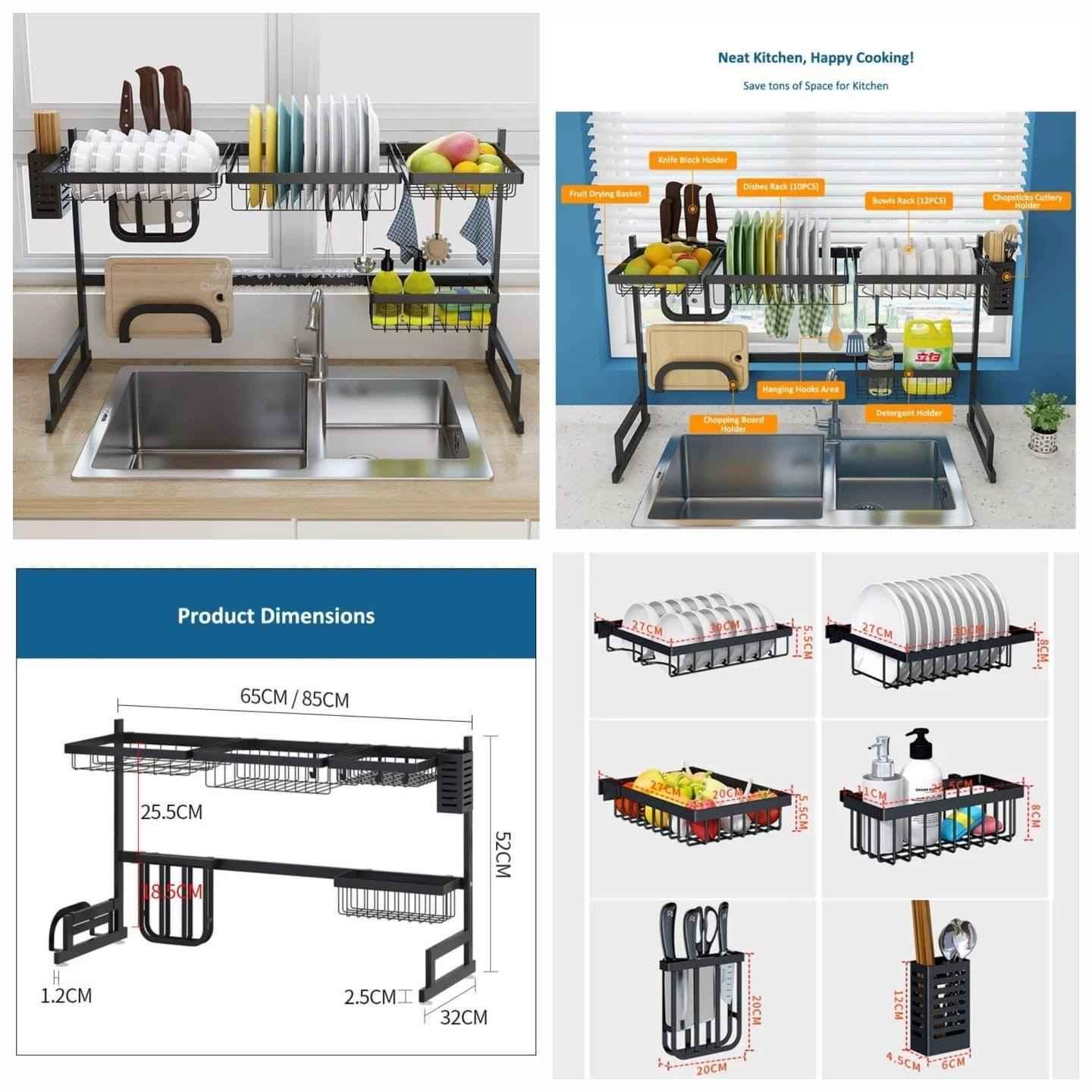 Stainless Steel 85cm Kitchen Multipurpose Rack.