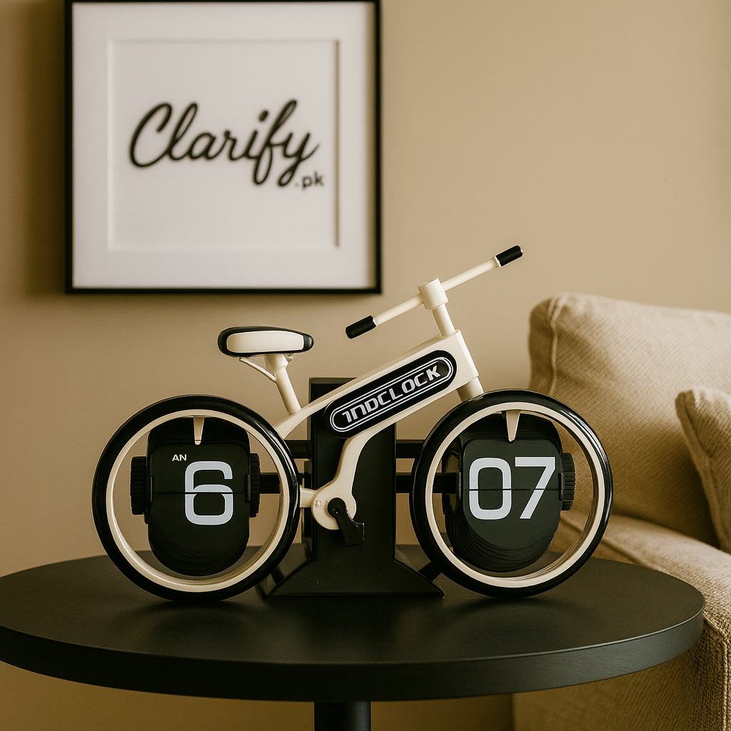 Retro Bicycle Flip Clock – Fashion Desktop Clock for Home & Office Décor (Random Color)