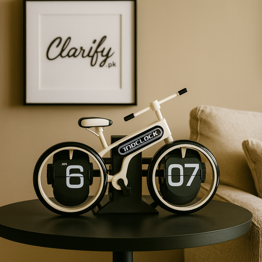 Retro Bicycle Flip Clock – Fashion Desktop Clock for Home & Office Décor (Random Color)