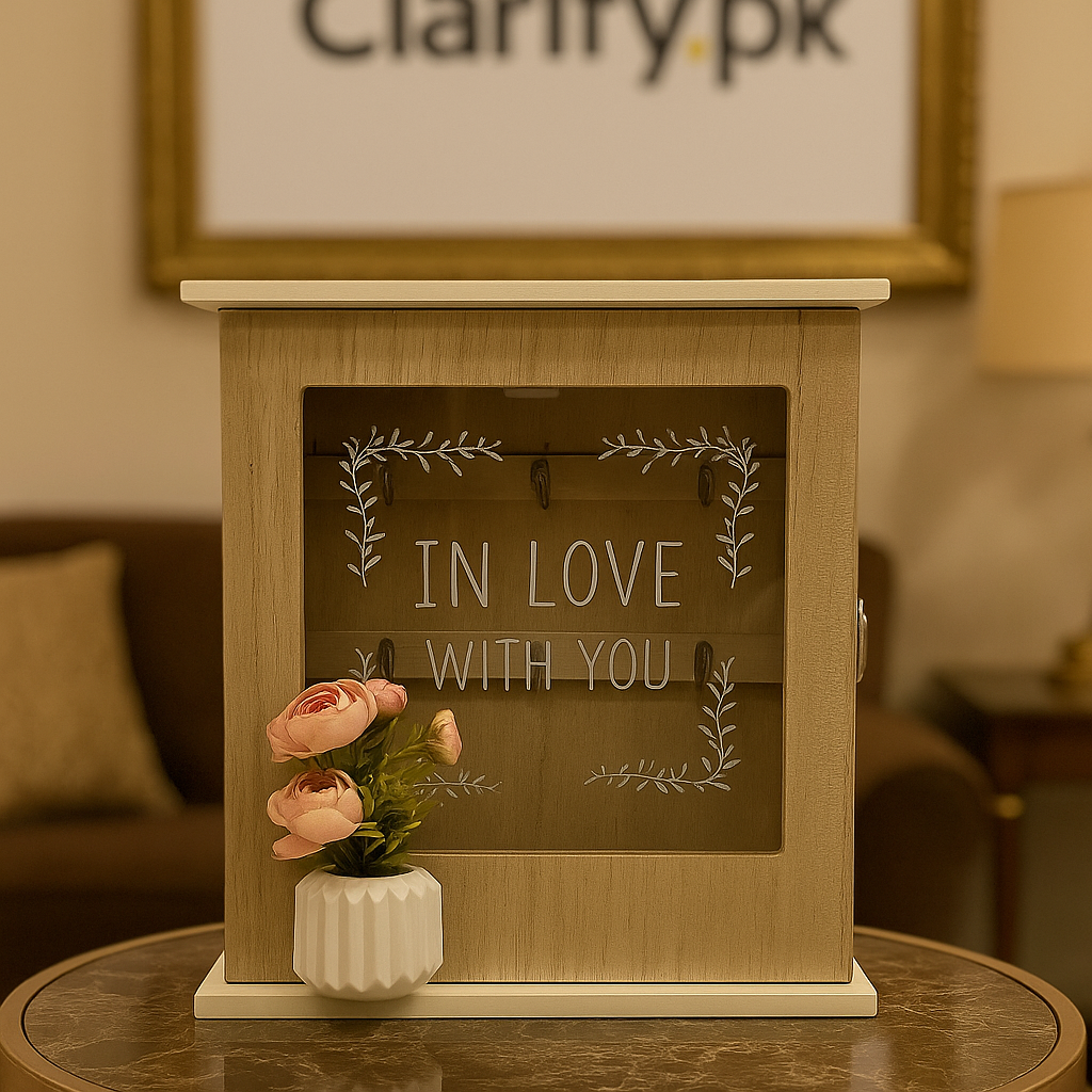 Wooden Key Box – Love & Flower Design Wall Mounted Organizer