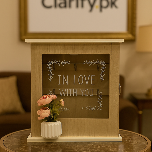 Wooden Key Box – Love & Flower Design Wall Mounted Organizer