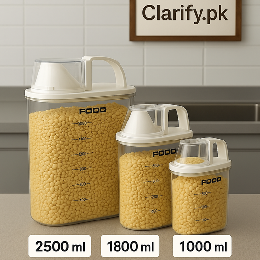 Acrylic Airtight Cereal Jar – Transparent Storage