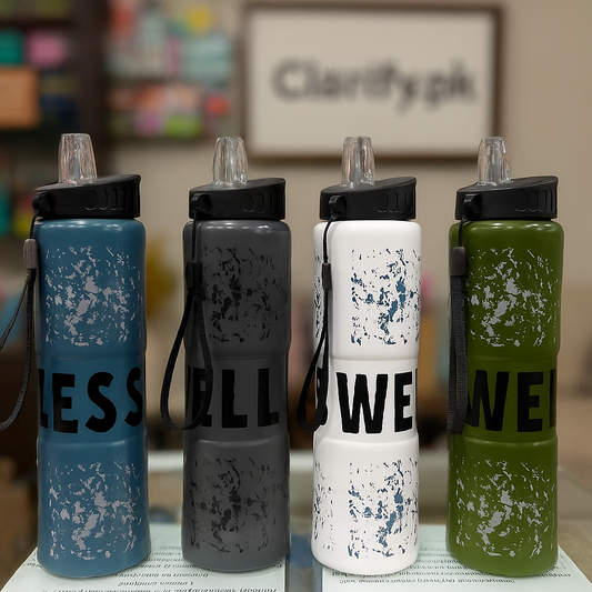 Premium Swell Printed Sports Bottle – Straw & Leakproof (Random Color)