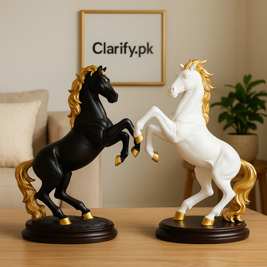 Golden Mane Rearing Horse Showpiece – Luxury Décor