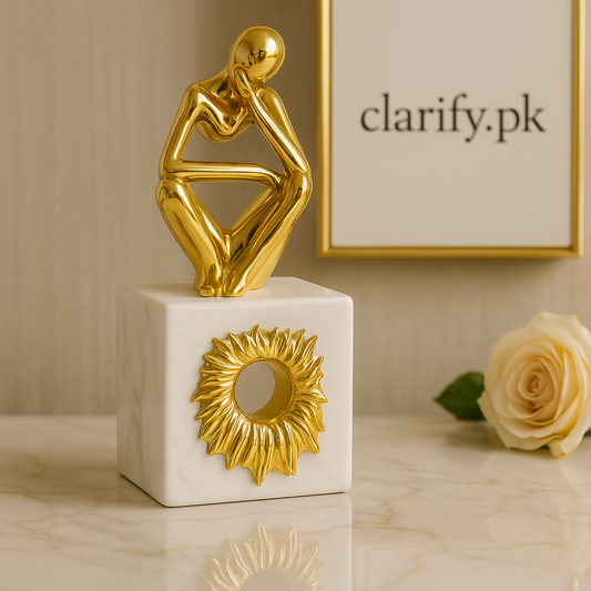 Thinker Figurine Showpiece – Modern Abstract Home Décor