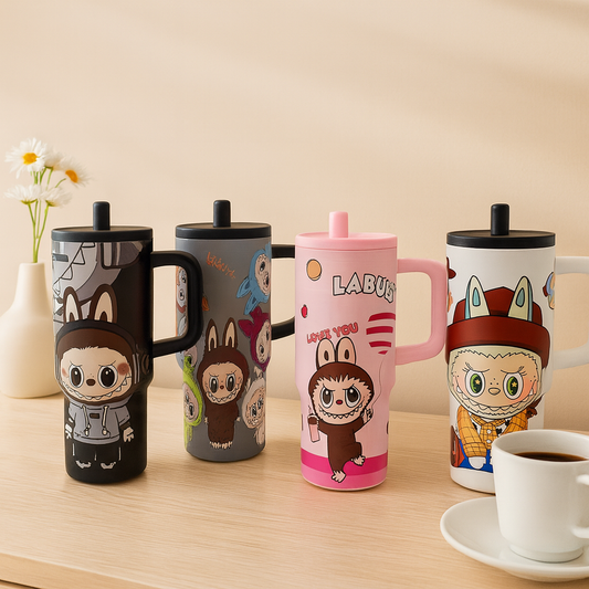 890ml Labubu Stainless Steel Tumbler – Insulated Drink Cup (Random Design)