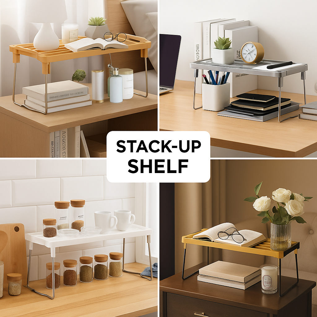 Stack-Up Shelf – Space-Saving Multipurpose Storage Organizer