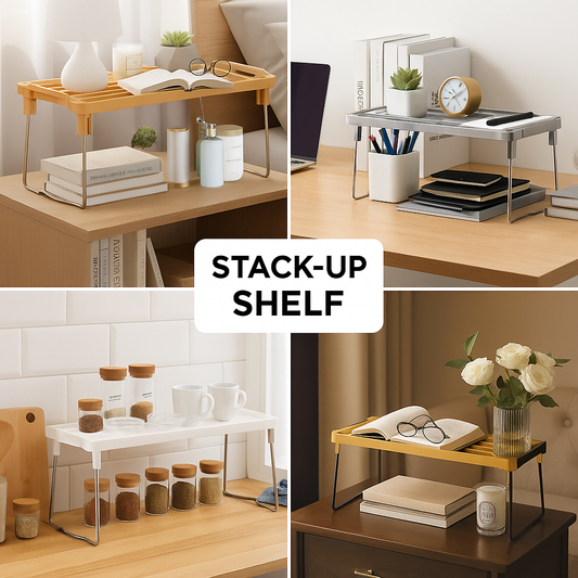 Stack-Up Shelf – Space-Saving Multipurpose Storage Organizer