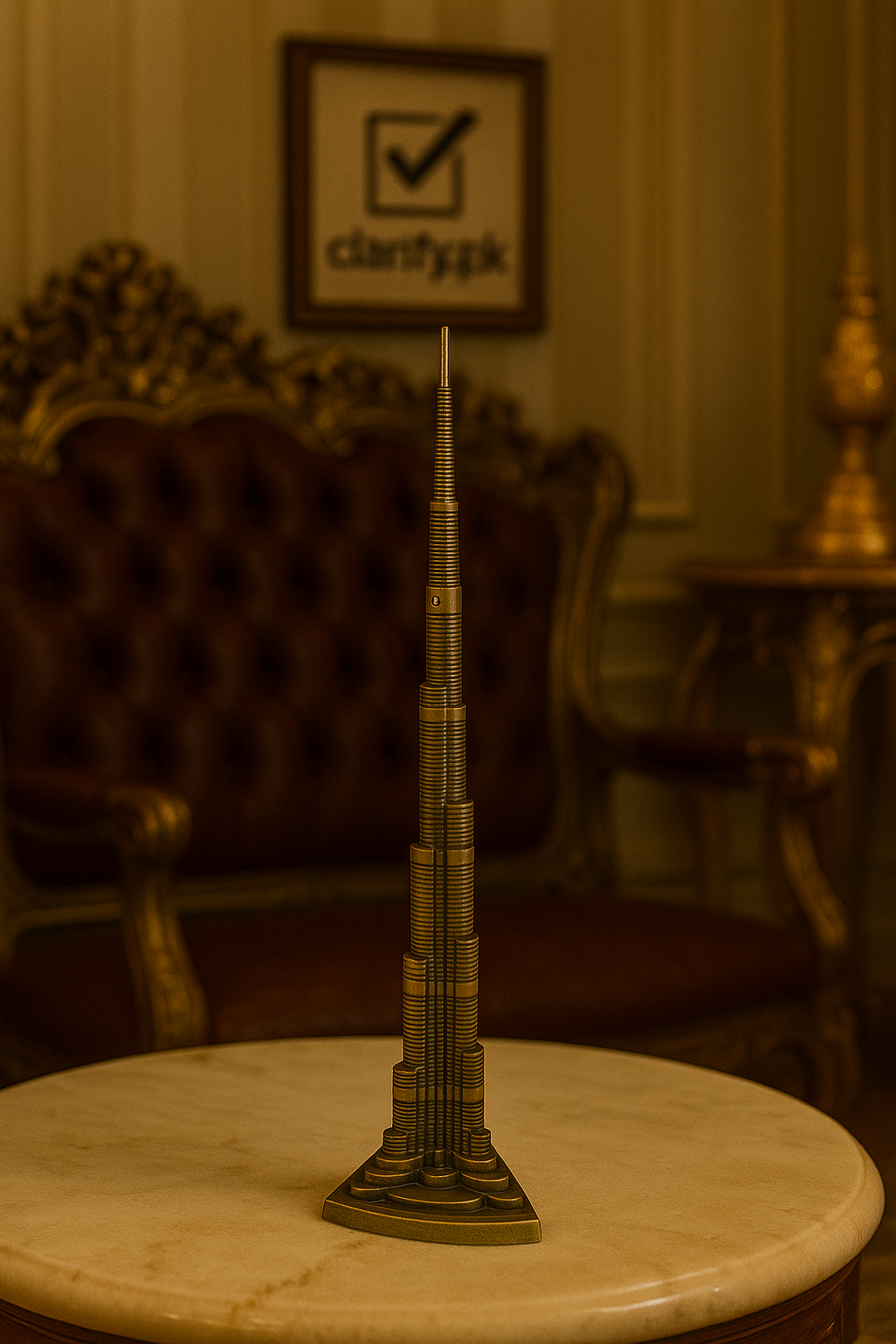 Metal Burj Khalifa Tower Showpiece – Luxury Home Décor