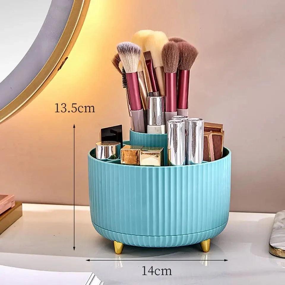 360° Rotating Makeup Brush Organizer - Stylish Desktop Storage Solution