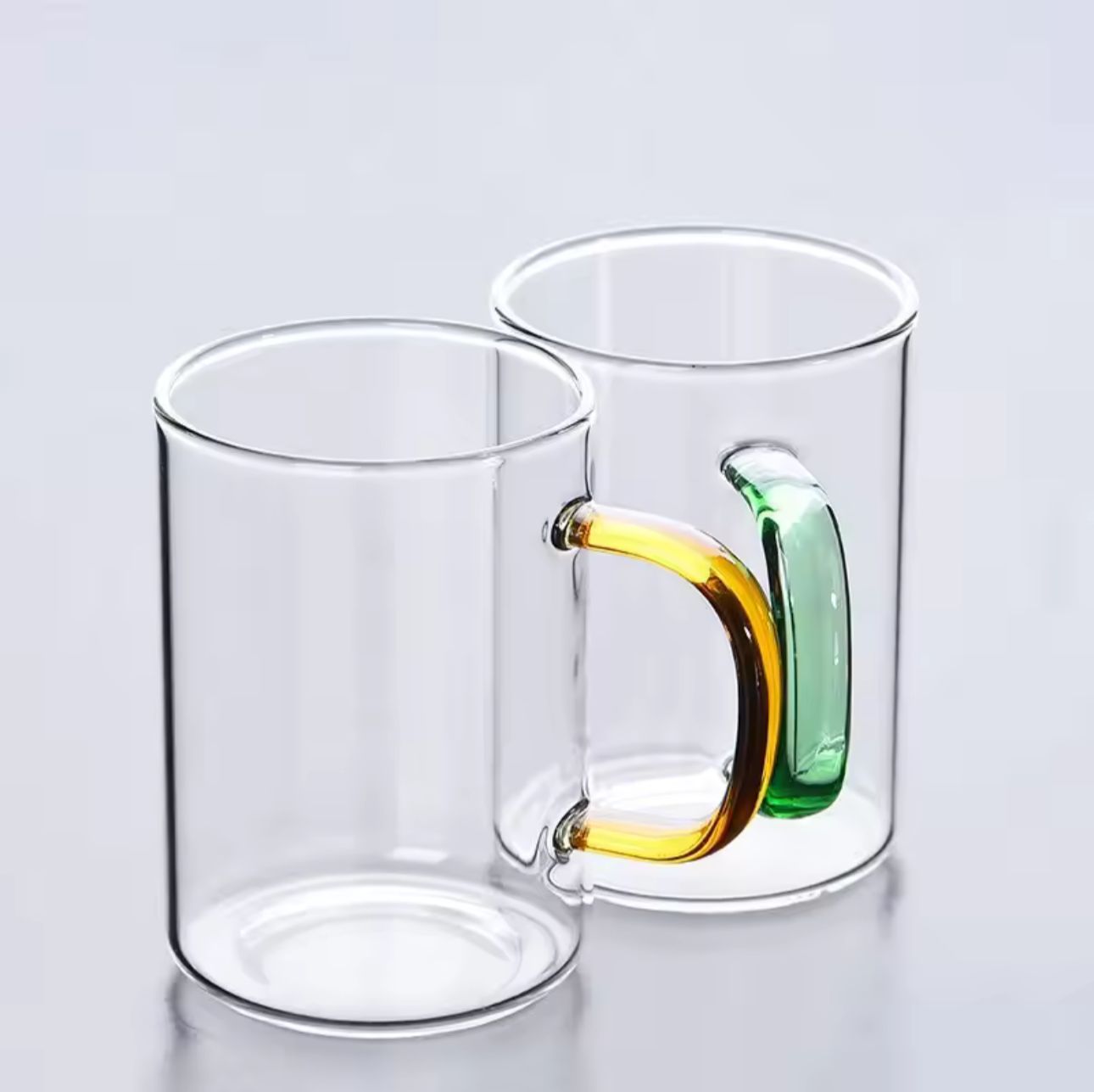 Set of 6 Heat Resistant Borosilicate Glass Cups – 330ml MultiColor