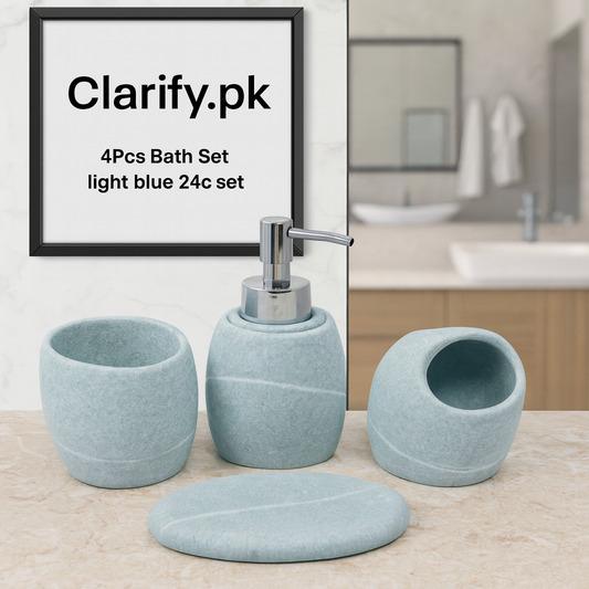 Luxury 4Pcs Textured Bath Set – Contemporary Bathroom Décor