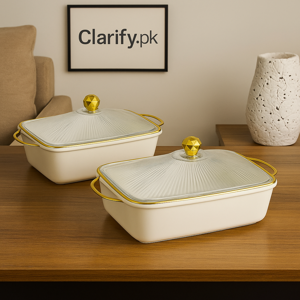 Heavy Plastic Serving Dish with Lid – Durable Food Storage & Serving Bowl