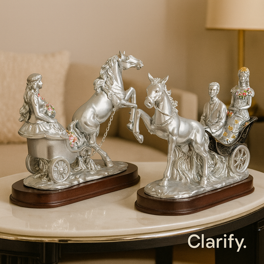 Luxury Silver Horse Carriage Decoration Set
