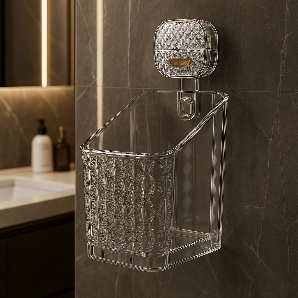 Premium Glacier Texture Suction Wall Bathroom Organizer (High Quality)