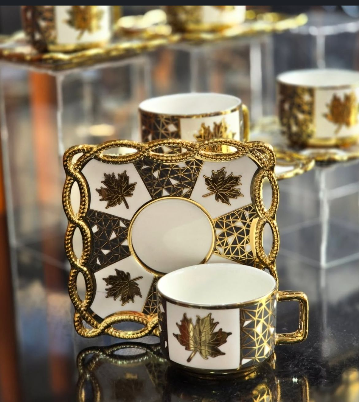 6pcs Cup & Saucer Set – Elegant Tea & Coffee Serving Set