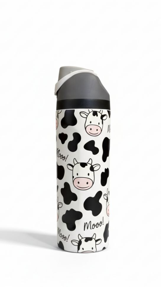 Premium Cow Print 32oz Owala Bottle – Stylish Water Bottle (950ml)