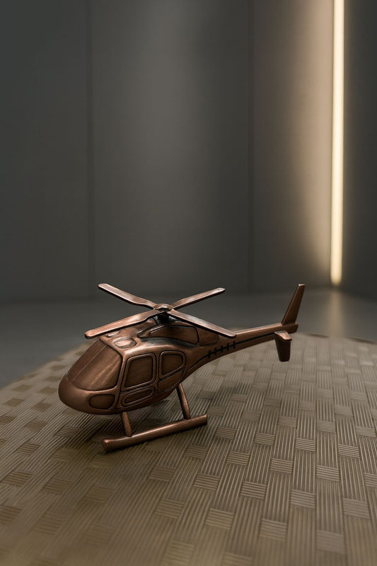 Metal Helicopter Showpiece – Vintage Desk Décor