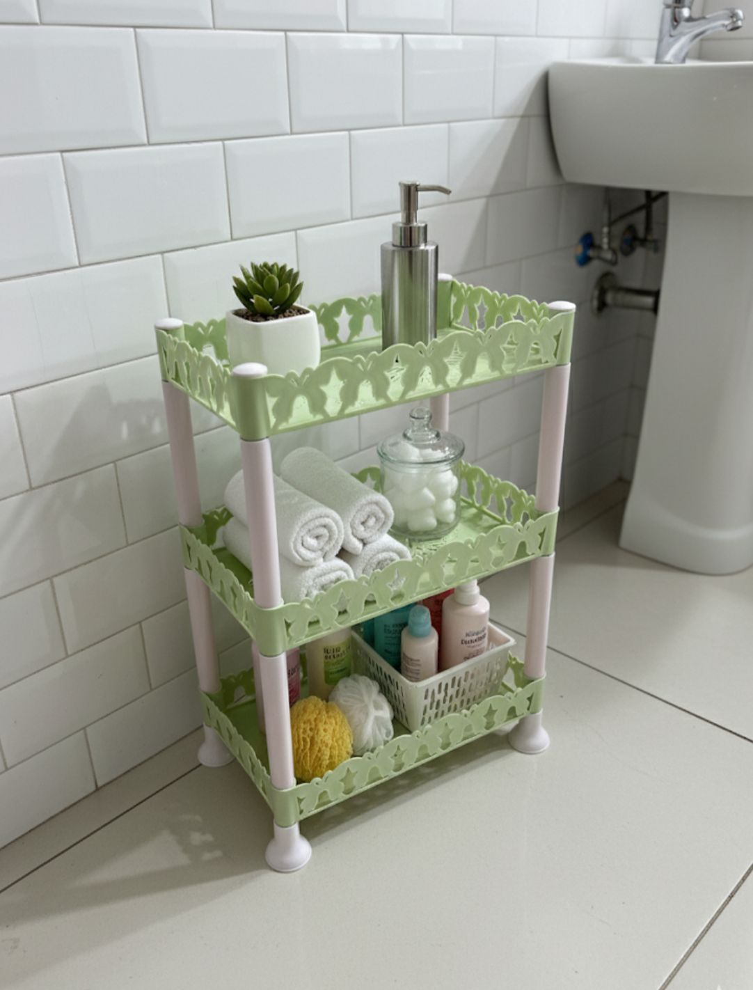 3 Layer Plastic Shelf – Multi-Purpose Storage Rack