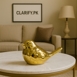 Golden Ceramic Bird Design Decoration – Elegant Home Décor Piece (Small)