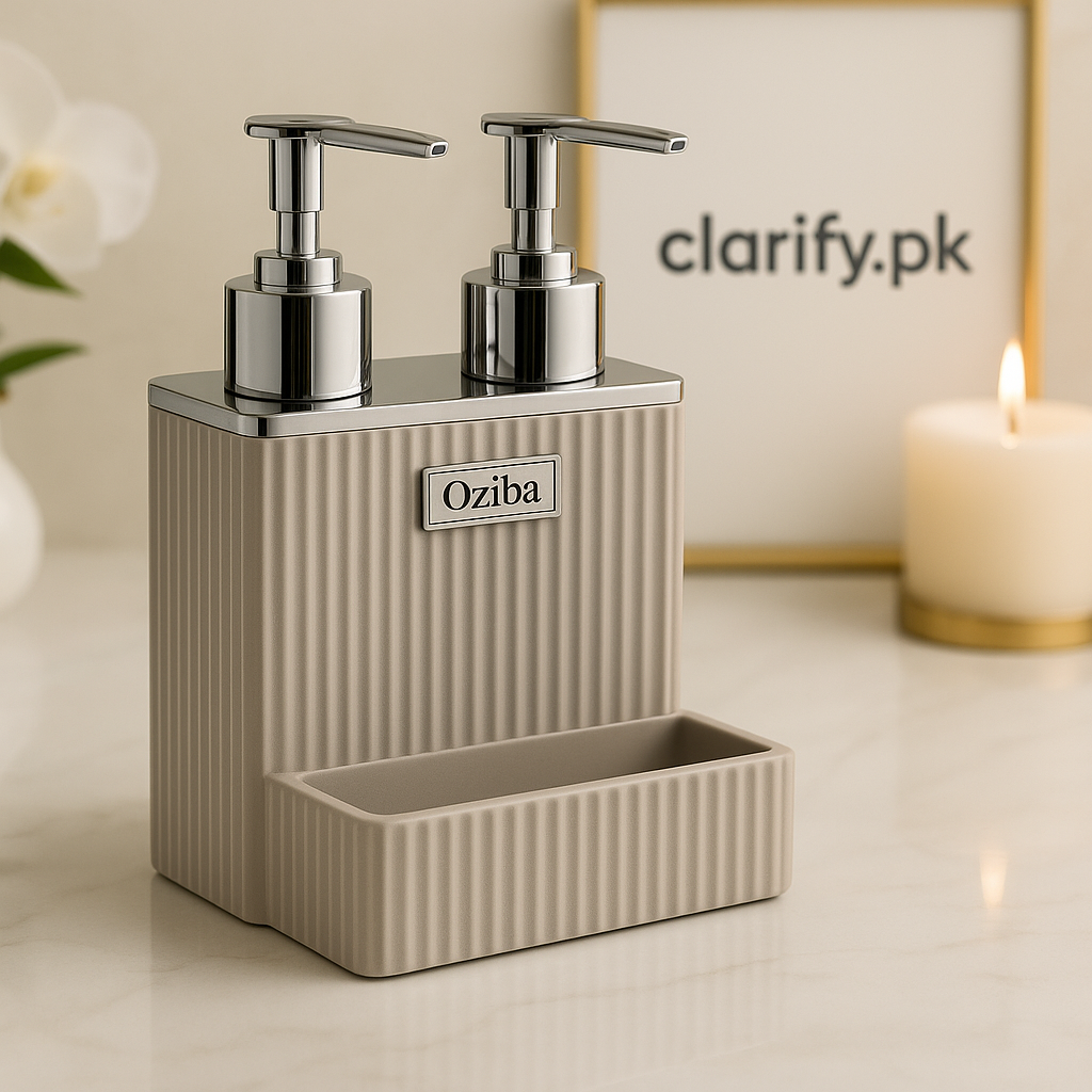 Luxury 2-in-1 Soap & Lotion Pump Bottles – Refillable Countertop Organizer