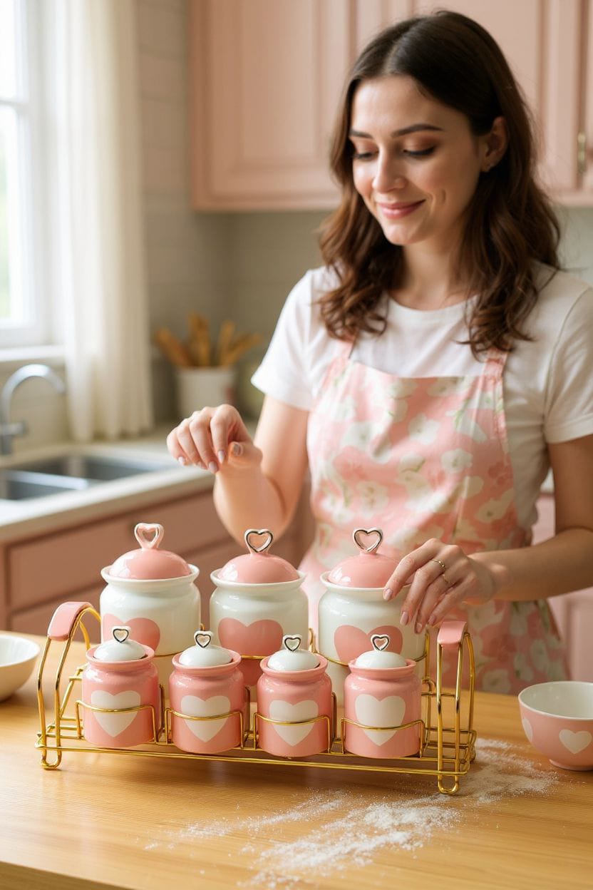 Premium Set of 7 Lovely Airtight Jars – Kitchen Storage Containers