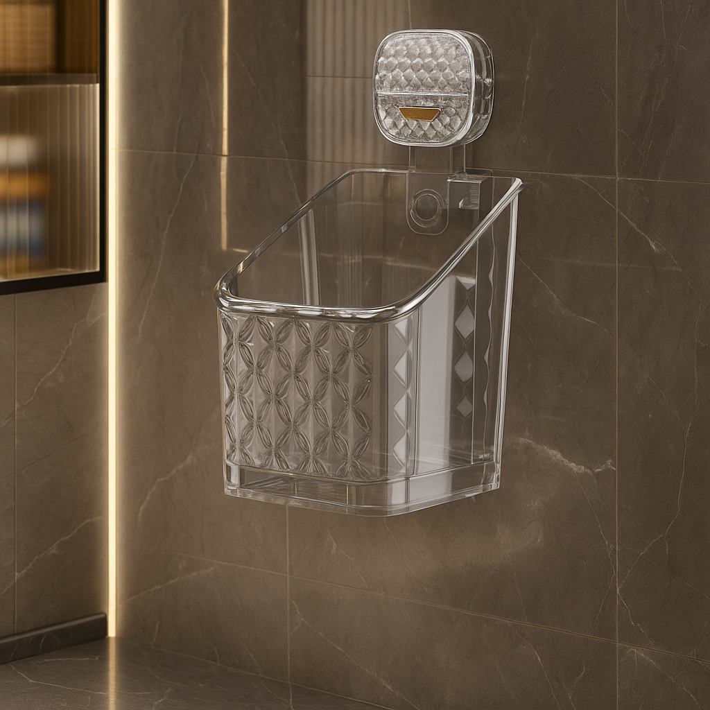 Premium Glacier Texture Suction Wall Bathroom Organizer (High Quality)
