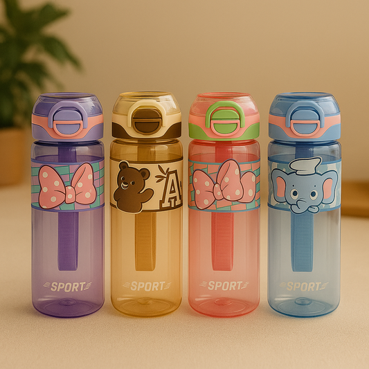 500ml Cartoon Sports Water Bottle – Cute & Durable (Random Design)