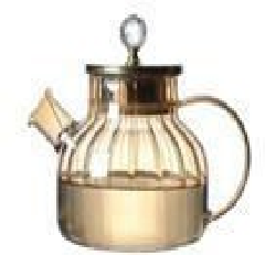 Electroplated Glass Kettle with Golden Handle