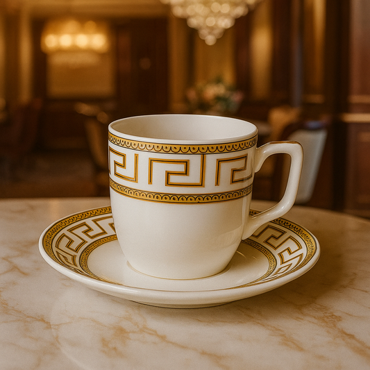 Premium 6 PCS Bone Cups & Saucers – Modern Design