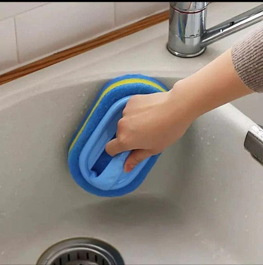 Plastic Magic Sponge with Handle - Powerful Cleaning Assistant for Effortless Scrubbing